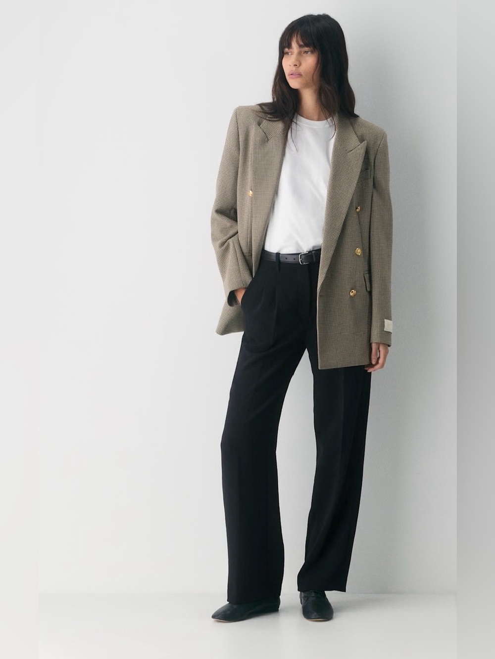 ARITZIA The Effortless Pant Crepette Black High Rise Wide Leg Trouser Sz 8 - Picture 1 of 14